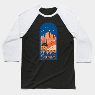 Happy Camper Camping with Dog Baseball T-Shirt